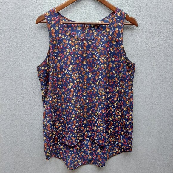 Everleigh Womens Floral Sleeveless Blouse Top M Multicolor - Picture 1 of 4